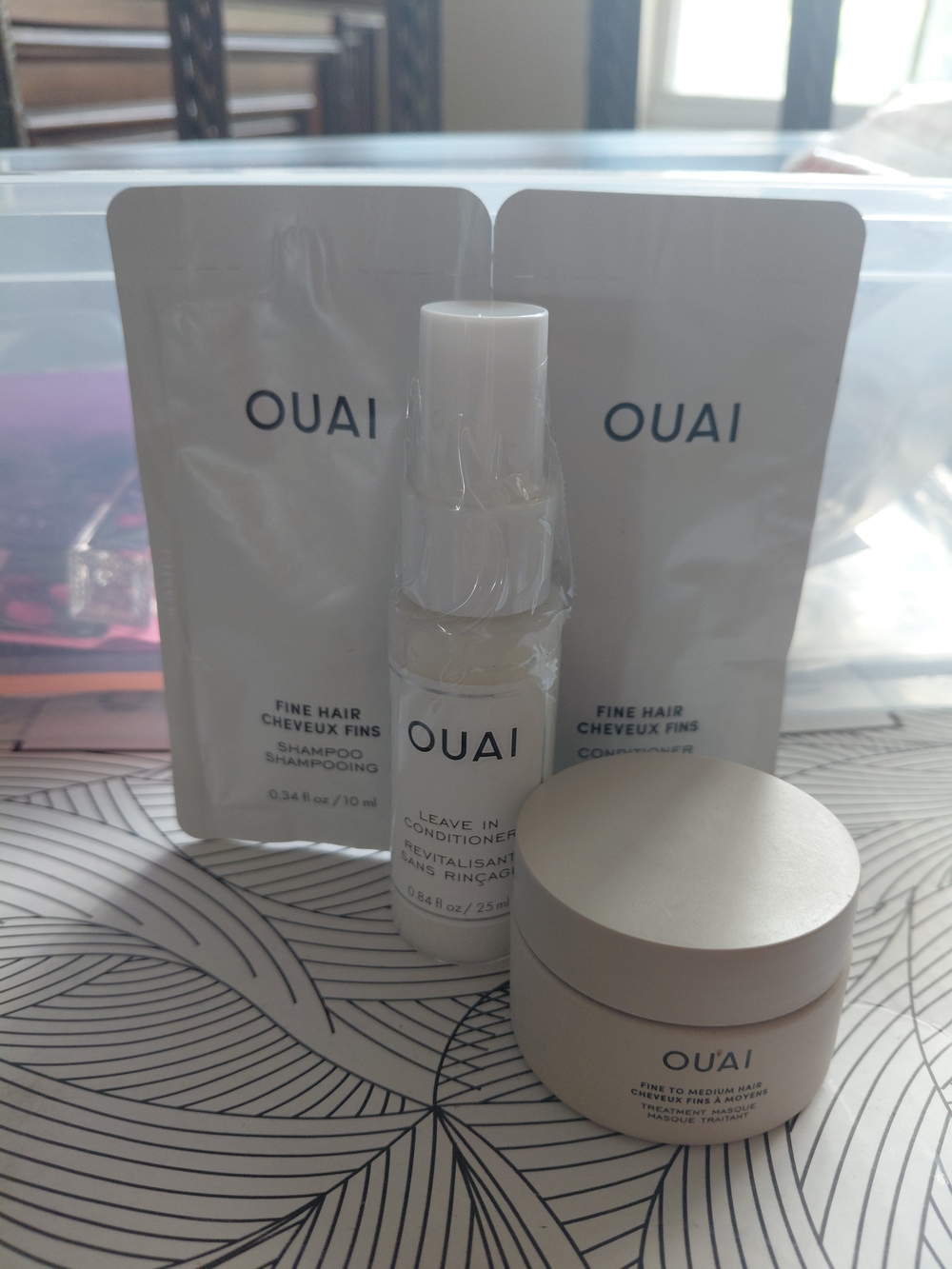 OUAI White and Cream Hair Treatment & Mask Set